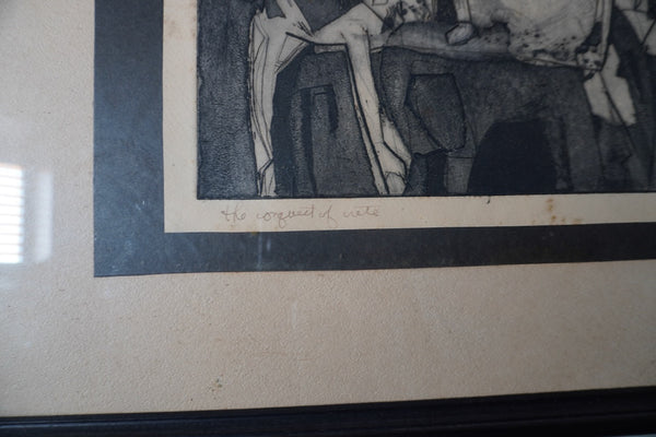 The Conquest of Crete, Mysterious Abstract Lithograph AP1896