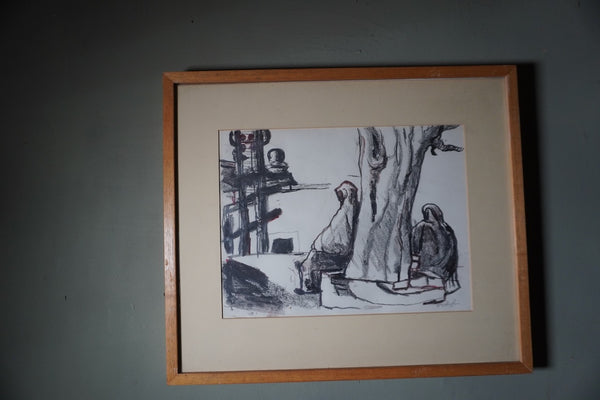 Arnold Schifrin - Pencil and Wash Study of Mexican Women Sitting Under a Tree AP1910