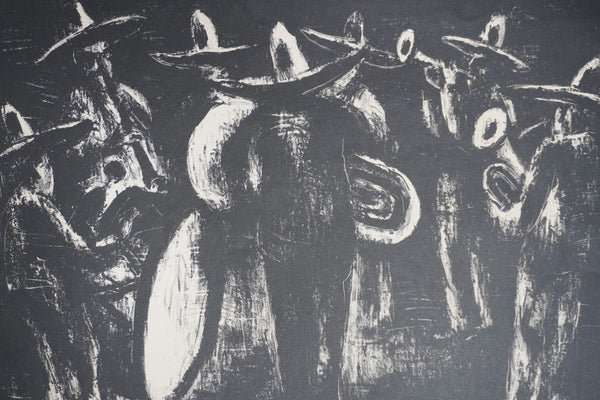 Dan Lutz, Village Band Concert, Lithograph c.1957 AP1942