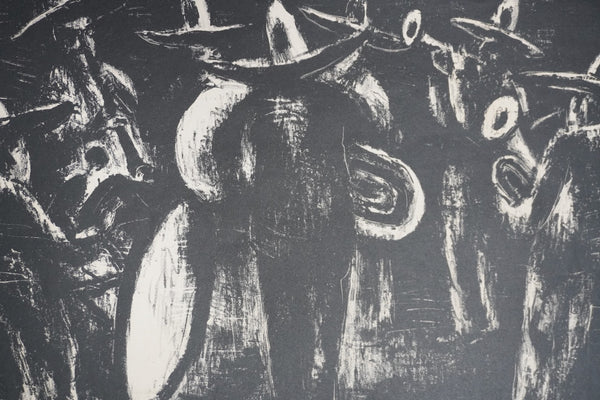 Dan Lutz, Village Band Concert, Lithograph c.1957 AP1942