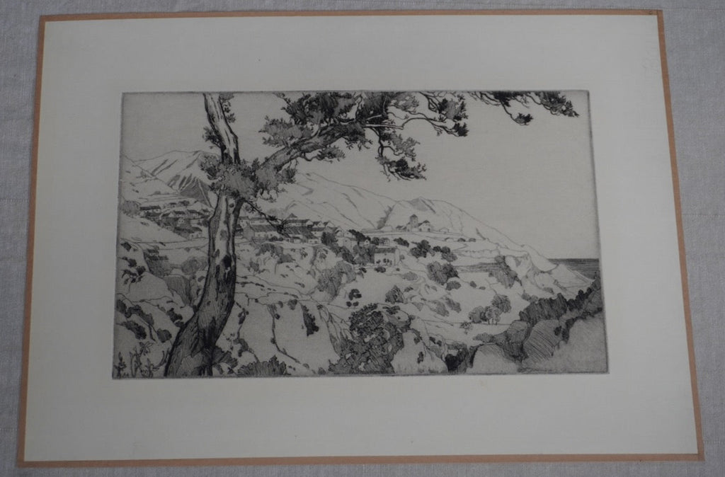 Charles B. Keller, A Village in Andalusia, Etching AP1944