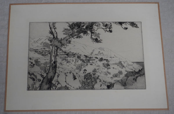 Charles B. Keller, A Village in Andalusia, Etching AP1944