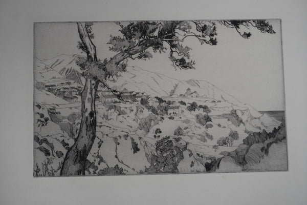 Charles B. Keller, A Village in Andalusia, Etching AP1944