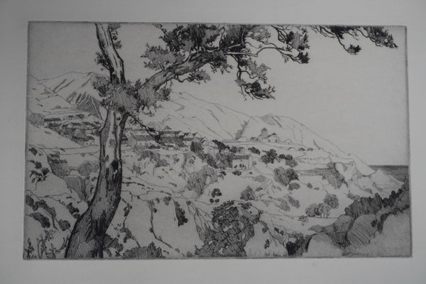 Charles B. Keller, A Village in Andalusia, Etching AP1944