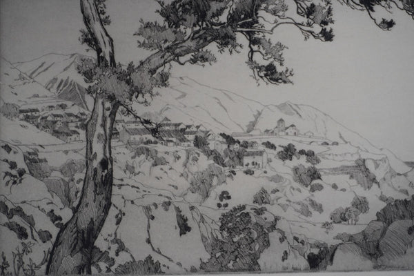 Charles B. Keller, A Village in Andalusia, Etching AP1944