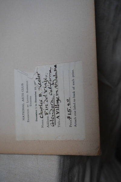 Charles B. Keller, A Village in Andalusia, Etching AP1944