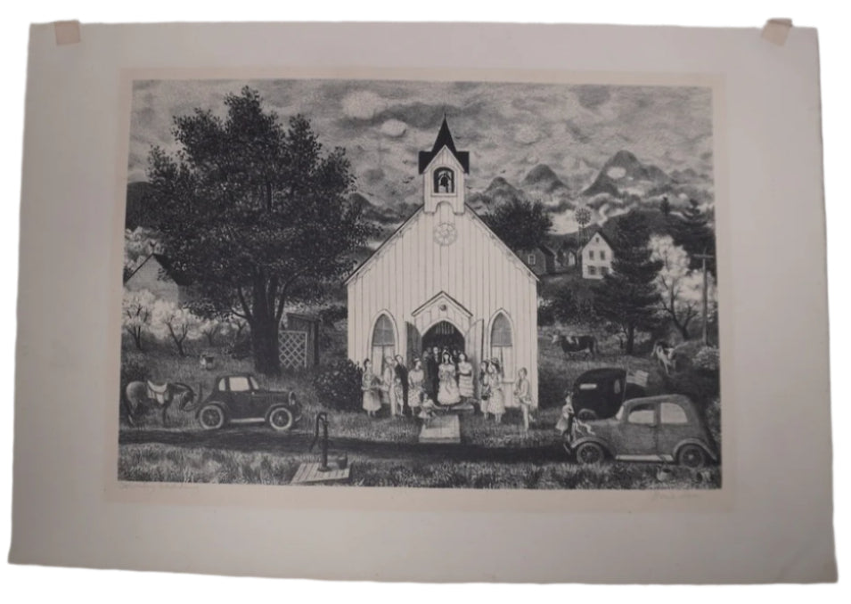 Doris Lee (1904-1983) - Country Wedding - Etching  1943 AP1948