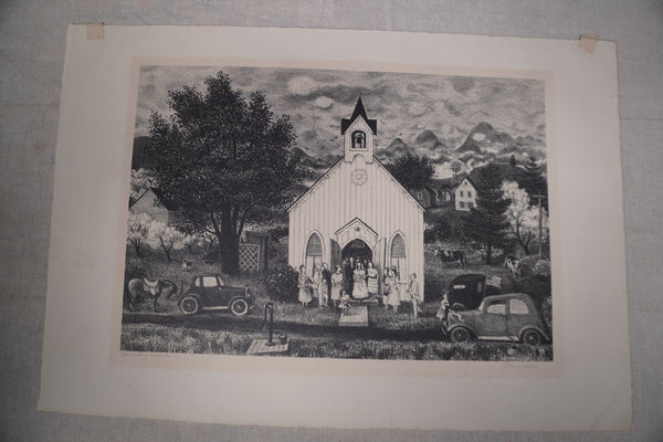 Doris Lee (1904-1983) - Country Wedding - Etching  1943 AP1948