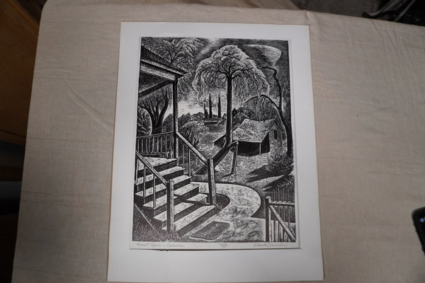 Charles Surendorf (1906-1979) Front Yard, Columbia - Linocut AP1952