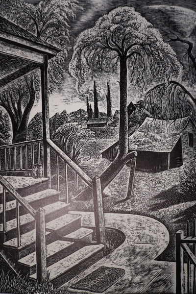 Charles Surendorf (1906-1979) Front Yard, Columbia - Linocut AP1952