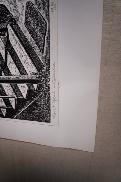 Charles Surendorf (1906-1979) Front Yard, Columbia - Linocut AP1952