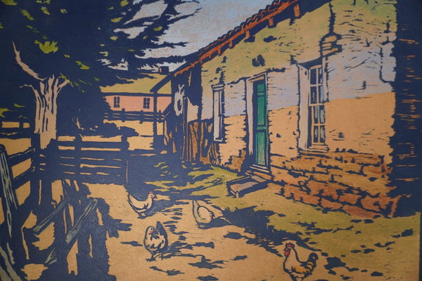 William Seltzer Rice - Old Adobe, Monterey - Color Block Print AP1953