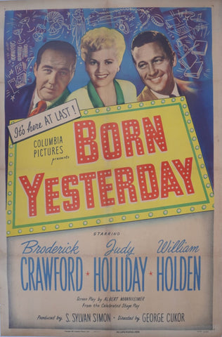 Born Yesterday - Judy Holliday, Bill Holden, Broderick Crawford  1950 Original Movie Poster AP1971
