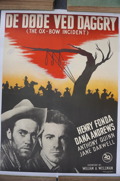 De Døde Ved Daggry 1949 Swedish Release Film Poster of The Ox-Bow Incident AP1973