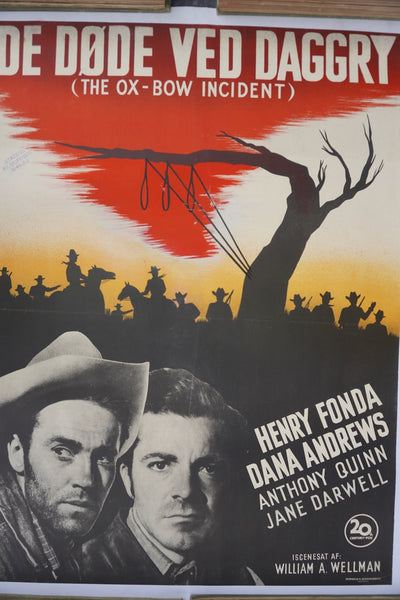De Døde Ved Daggry 1949 Swedish Release Film Poster of The Ox-Bow Incident AP1973