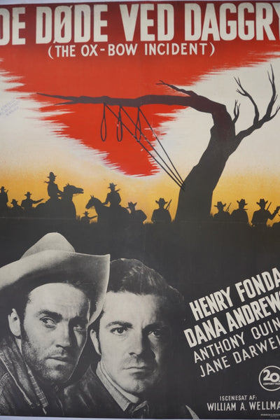 De Døde Ved Daggry 1949 Swedish Release Film Poster of The Ox-Bow Incident AP1973