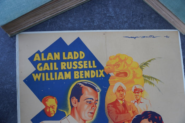 Meurtres à Calcutta Original 1947 Movie Poster French Release of Alan Ladd and Gail Russell in Calcutta AP1976