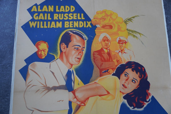 Meurtres à Calcutta Original 1947 Movie Poster French Release of Alan Ladd and Gail Russell in Calcutta AP1976