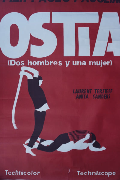 Ostia Original Pasolini & Sergio Citti 1970 Movie Poster AP1981