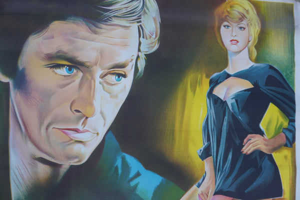 Je T'Aime Nathalie Original Alain Delon Film Poster Spanish Release of Doucement Les Basses 1971 AP1983