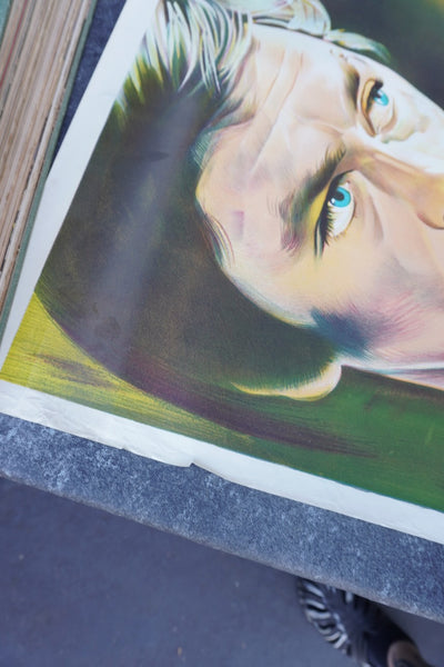 Je T'Aime Nathalie Original Alain Delon Film Poster Spanish Release of Doucement Les Basses 1971 AP1983