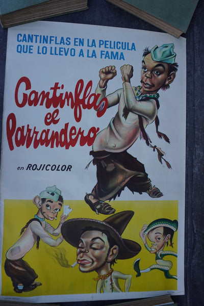 El Parrandero (The Party Animal) Original Cantinflas Film Poster 1940s AP1984