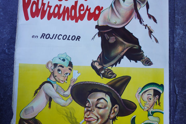 El Parrandero (The Party Animal) Original Cantinflas Film Poster 1940s AP1984