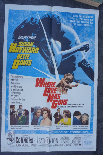 Where Love Has Gone Original 1964 Susan Hayward Bette Davis Movie Poster AP1986