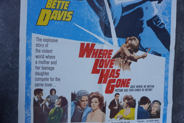 Where Love Has Gone Original 1964 Susan Hayward Bette Davis Movie Poster AP1986