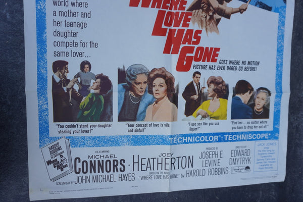 Where Love Has Gone Original 1964 Susan Hayward Bette Davis Movie Poster AP1986
