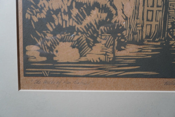 William Hancock Wilke - The Bells of San Gabriel - Block Print 1920s AP1994