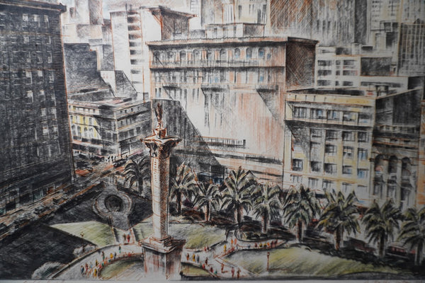 Carl Westdahl Heilborn, Pre War Illustration of Union Square, San Francisco AP1999