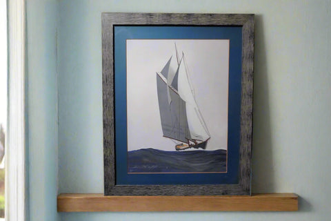 Leon Haffner Gouache Style, Vertical Sailboat Portrait AP2003