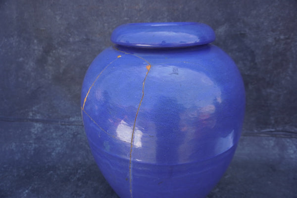 Large Cobalt Blue Bauer Oil Jar B3306