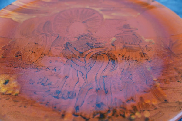 Catalina Island Pottery - Bud Upton Wagon Train Scene Plate C681