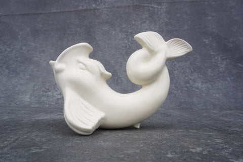 Catalina Art Pottery White Dolphin Vase C682