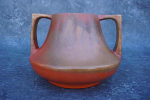 Catalina Island Double Handles Squat Vase in Toyon Red C701