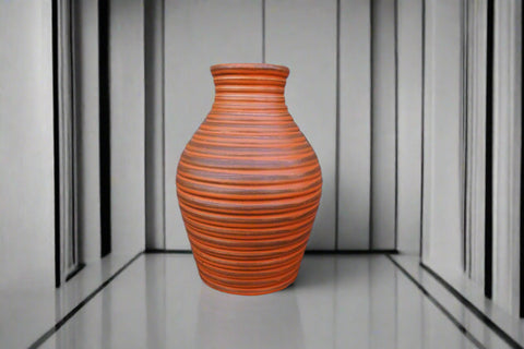 Art Deco Orange Ringed Vase CA2630