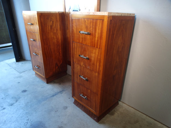 Art Deco Marble-Topped Full Length Mirrored Dressing Table, or Dressing Mirror F2429