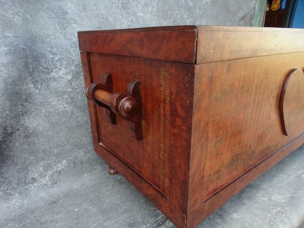 Hand Hewn Burled Old Growth Redwood Folk Art Trunk c 1880 F2433