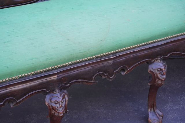Mexican Colonial Chippendale Settee c 1890 F2491