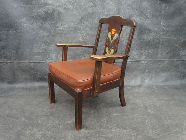Monterey Old Wood Armchair with Floral; Decoration F2459