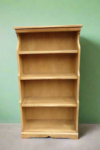 Monterey Style Crackle Bookcase with Painted Mexican Village Scene on Its Top F2463