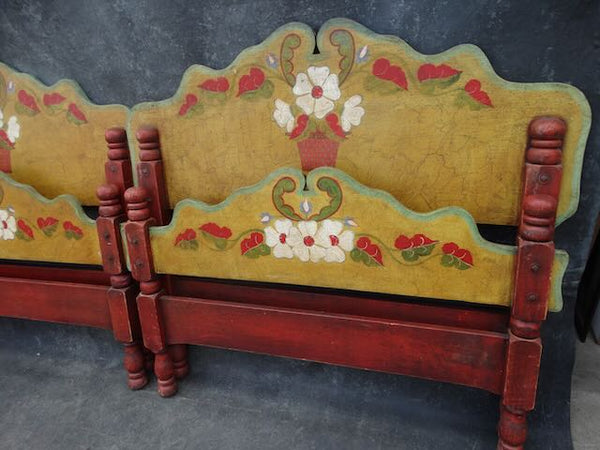 Pair of Monterey Classic Twin Beds from San Simeon 1930s F2476