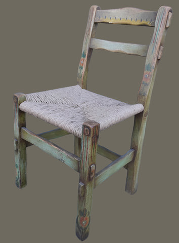 Coronado Green Chair with Rush Seat F2534