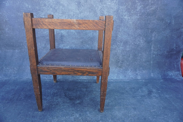 Arts & Crafts Mission Cube Chair In Fumed Oak F2537