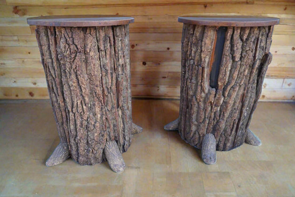 Pair of Tall Rustic Tree Stump Bars circa 1920s F2657