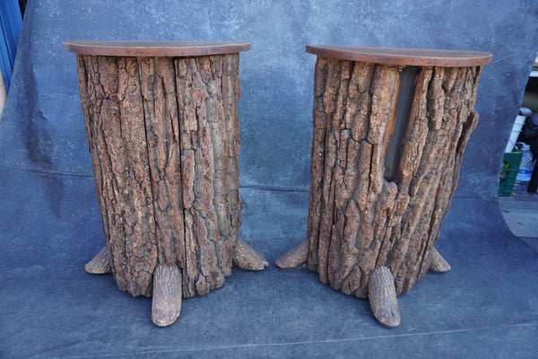 Pair of Tall Rustic Tree Stump Bars circa 1920s F2657