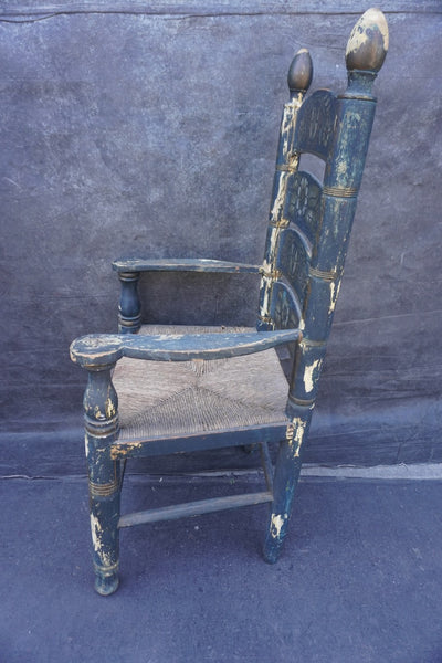 Mexican Colonial Rush Seat Chair circa 1920s F2670