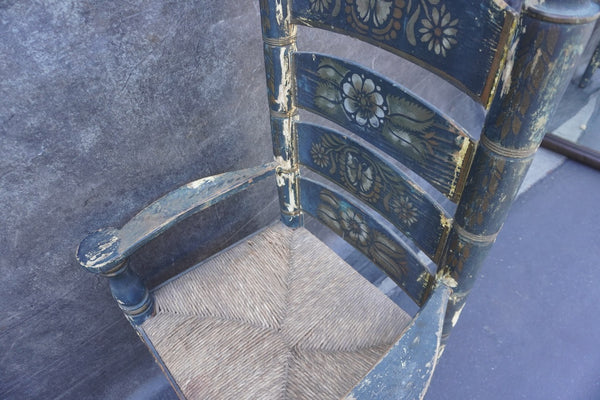 Mexican Colonial Rush Seat Chair circa 1920s F2670